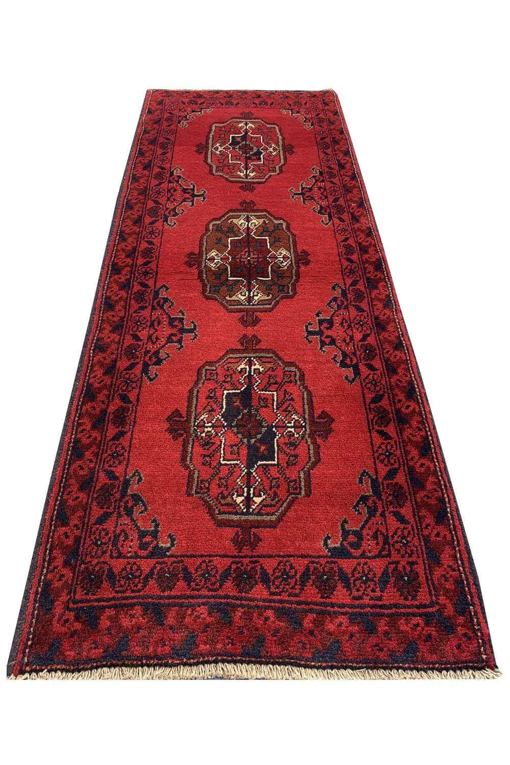 Fine Quality Hand Knotted Afghan Khal Muhammadi Wool Area Rug 4.9 x 1.9 Ft