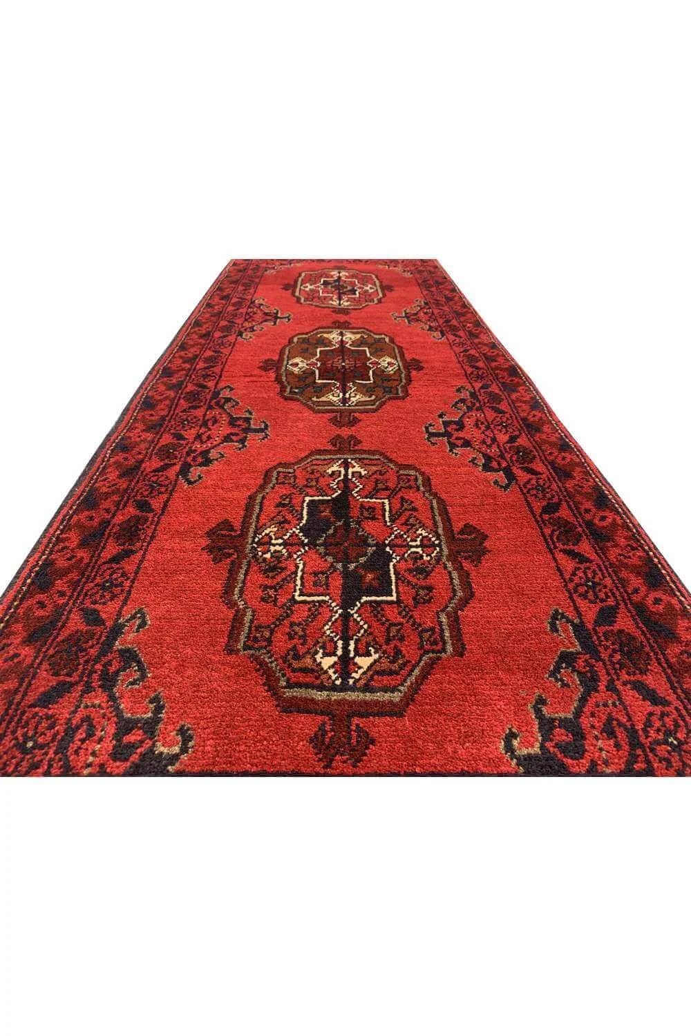 Fine Quality Hand Knotted Afghan Khal Muhammadi Wool Area Rug 4.9 x 1.9 Ft
