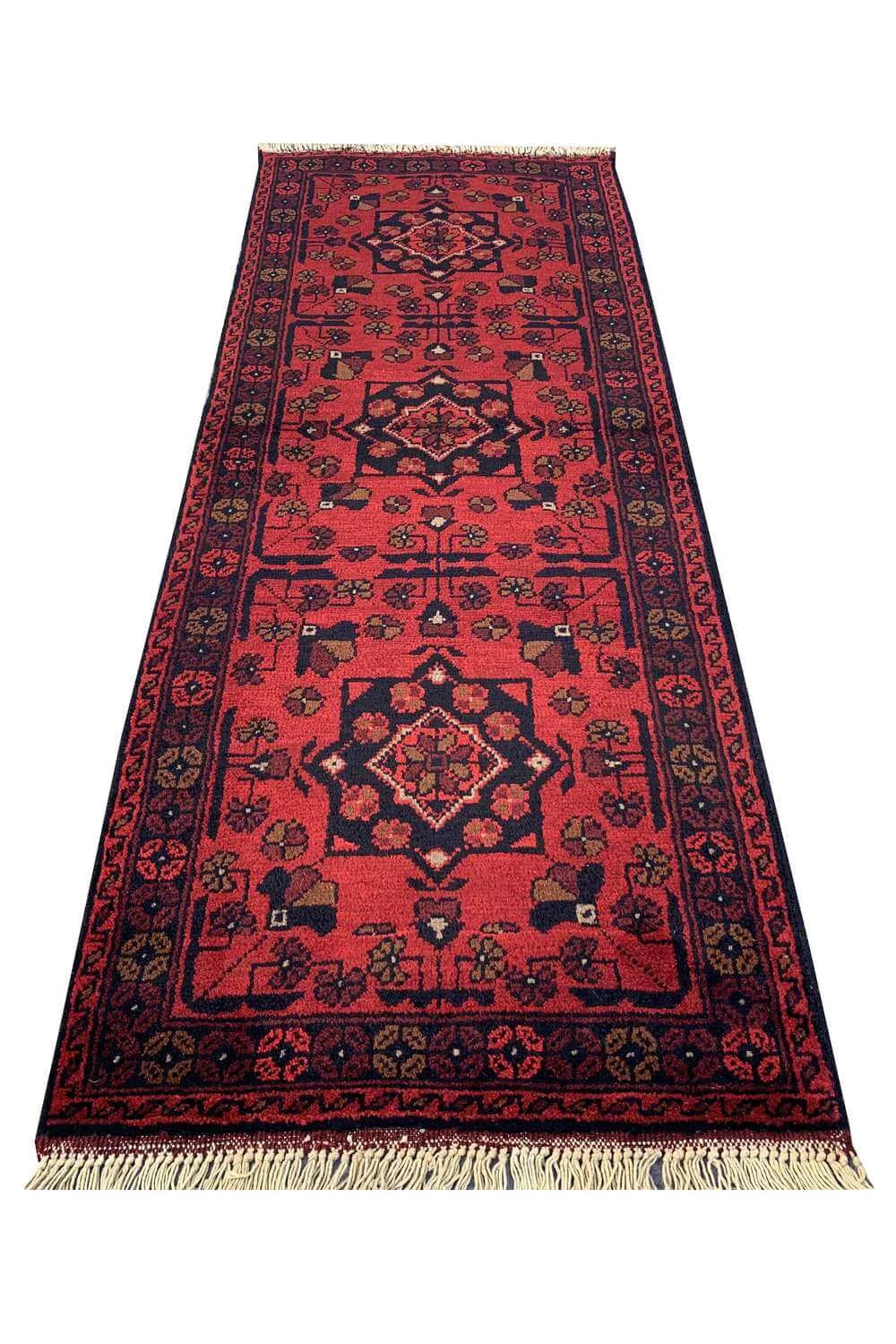 Fine Quality Hand Knotted Afghan Khal Muhammadi Wool Area Rug 4.11 x 1.9 Ft
