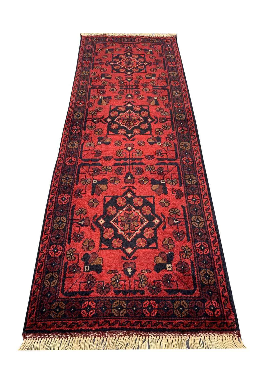 Fine Quality Hand Knotted Afghan Khal Muhammadi Wool Area Rug 4.11 x 1.9 Ft