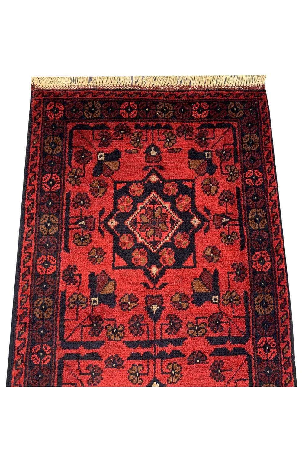 Fine Quality Hand Knotted Afghan Khal Muhammadi Wool Area Rug 4.11 x 1.9 Ft