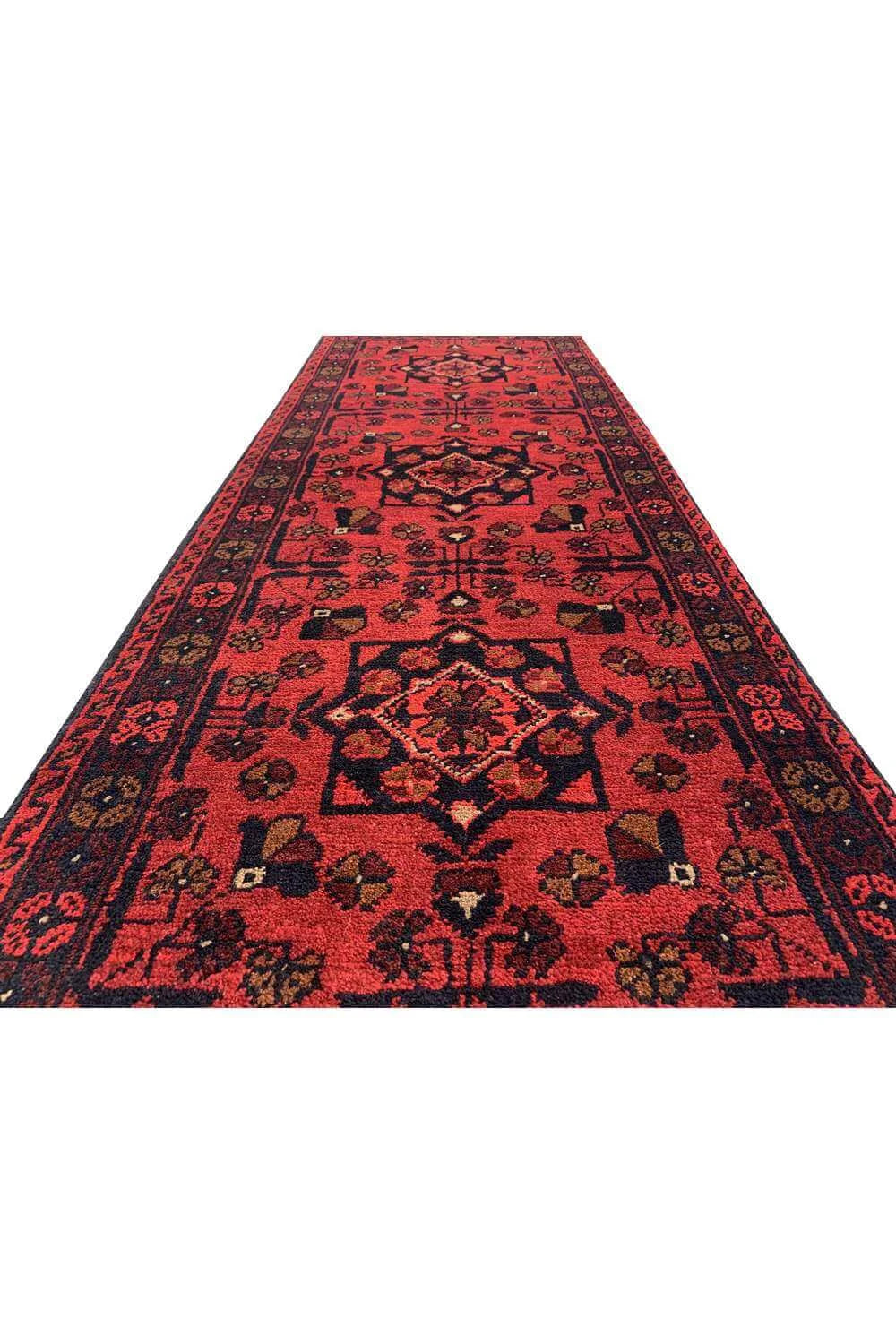 Fine Quality Hand Knotted Afghan Khal Muhammadi Wool Area Rug 4.11 x 1.9 Ft