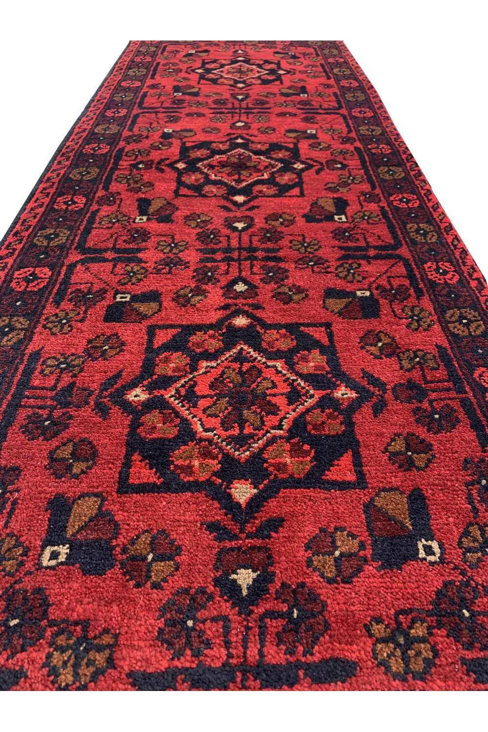 Fine Quality Hand Knotted Afghan Khal Muhammadi Wool Area Rug 4.11 x 1.9 Ft