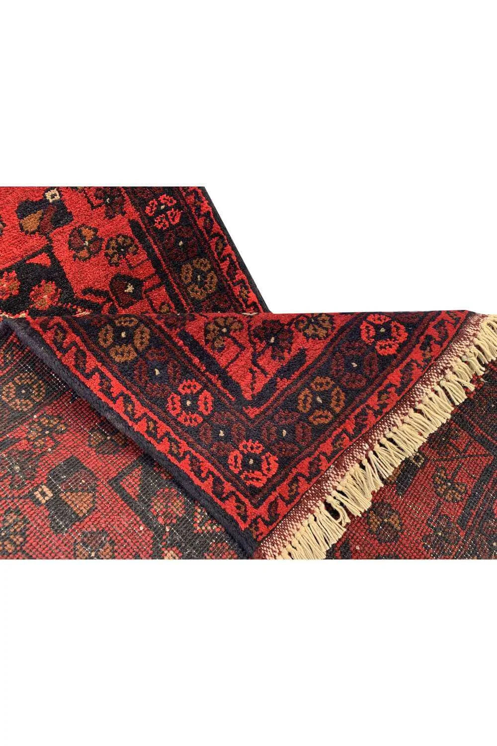 Fine Quality Hand Knotted Afghan Khal Muhammadi Wool Area Rug 4.11 x 1.9 Ft