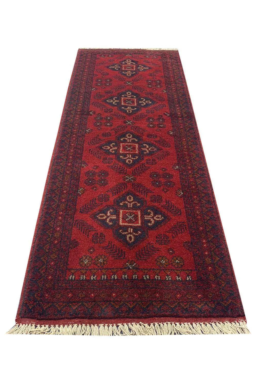 Fine Quality Hand Knotted Afghan Khal Muhammadi Wool Area Rug 4.11 x 1.10 Ft