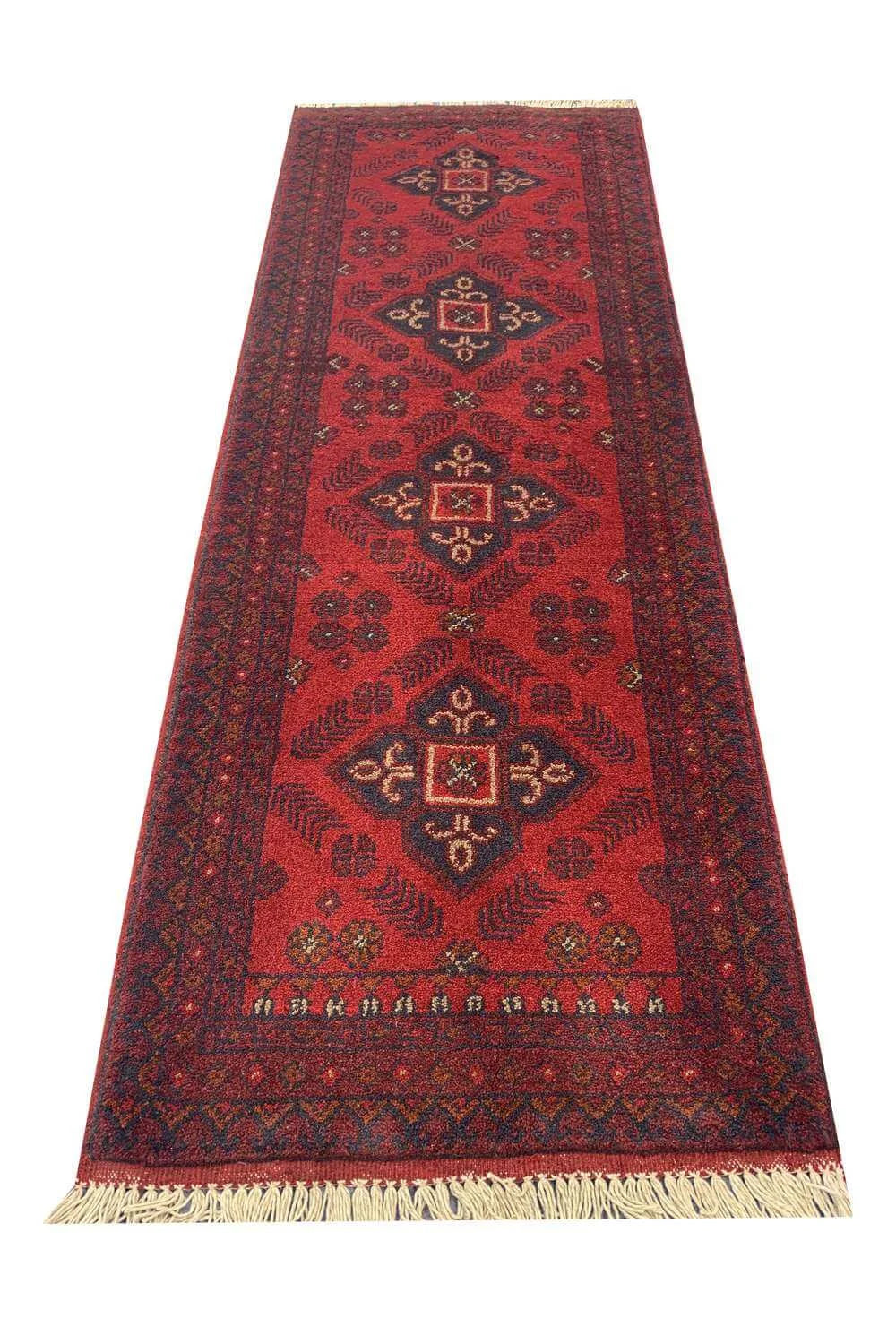 Fine Quality Hand Knotted Afghan Khal Muhammadi Wool Area Rug 4.11 x 1.10 Ft