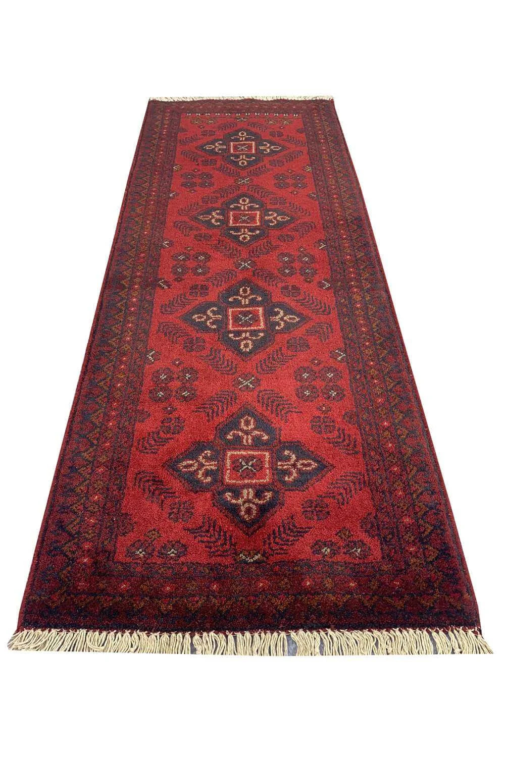Fine Quality Hand Knotted Afghan Khal Muhammadi Wool Area Rug 4.11 x 1.10 Ft