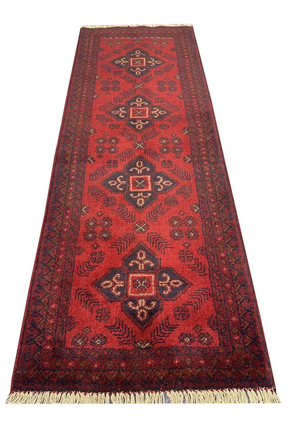 Fine Quality Hand Knotted Afghan Khal Muhammadi Wool Area Rug 4.11 x 1.10 Ft
