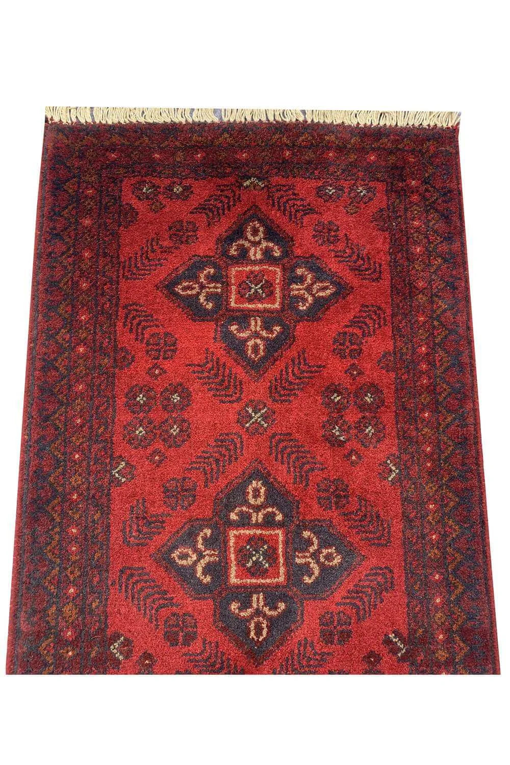 Fine Quality Hand Knotted Afghan Khal Muhammadi Wool Area Rug 4.11 x 1.10 Ft