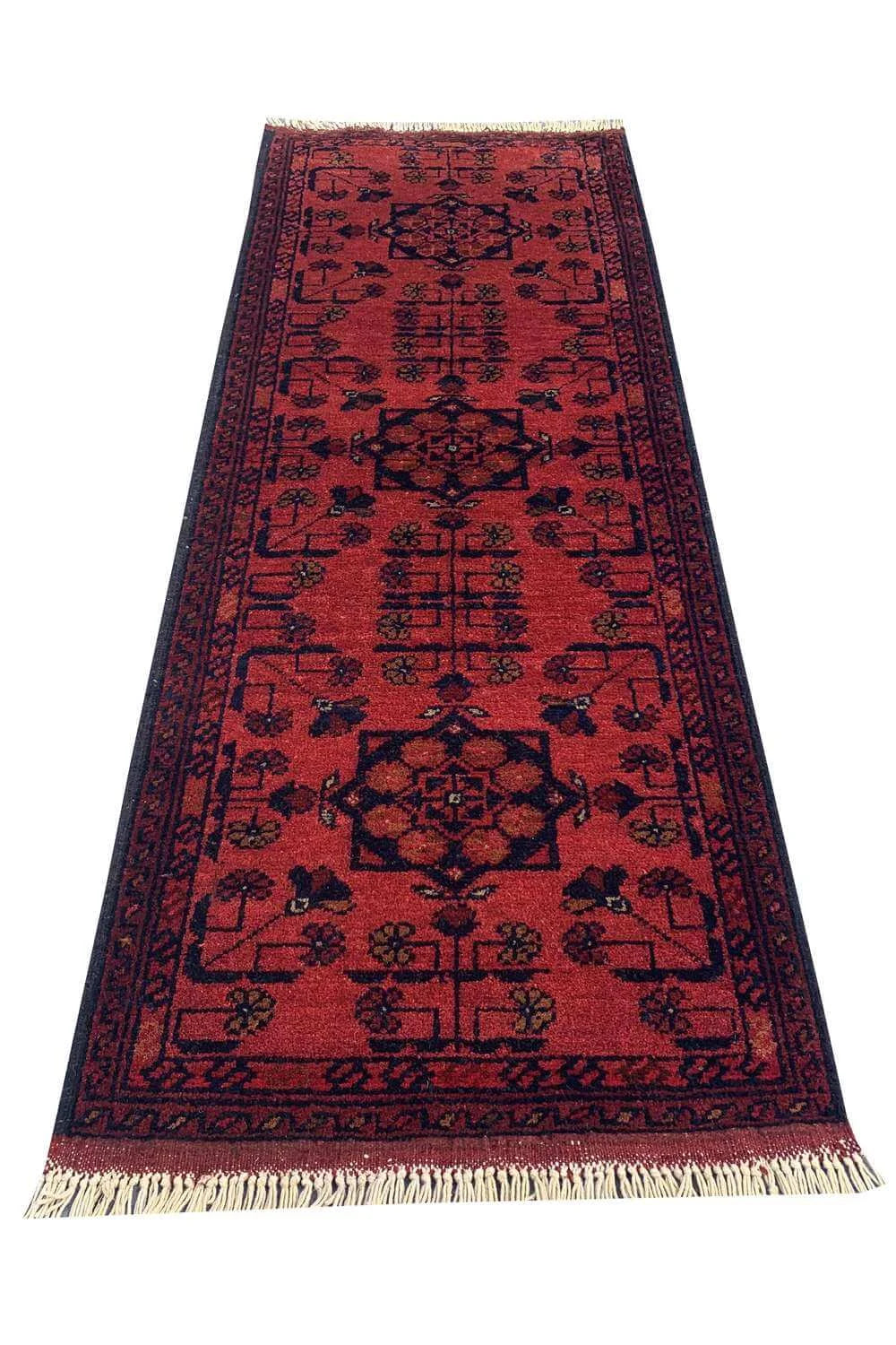 Fine Quality Hand Knotted Afghan Khal Muhammadi Wool Area Rug 4.10 x 1.9 Ft