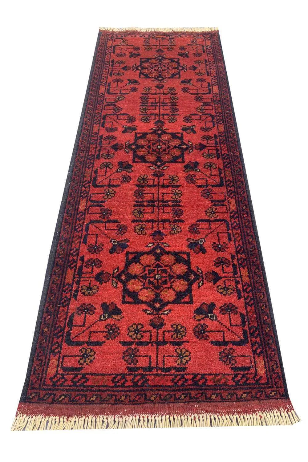 Fine Quality Hand Knotted Afghan Khal Muhammadi Wool Area Rug 4.10 x 1.9 Ft