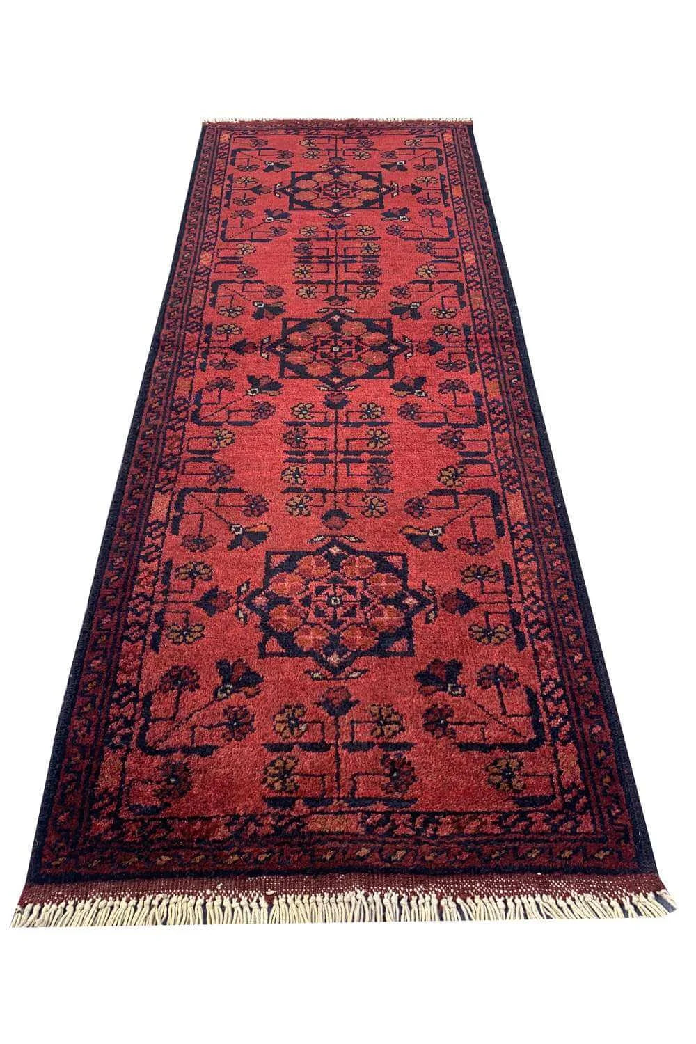 Fine Quality Hand Knotted Afghan Khal Muhammadi Wool Area Rug 4.10 x 1.9 Ft