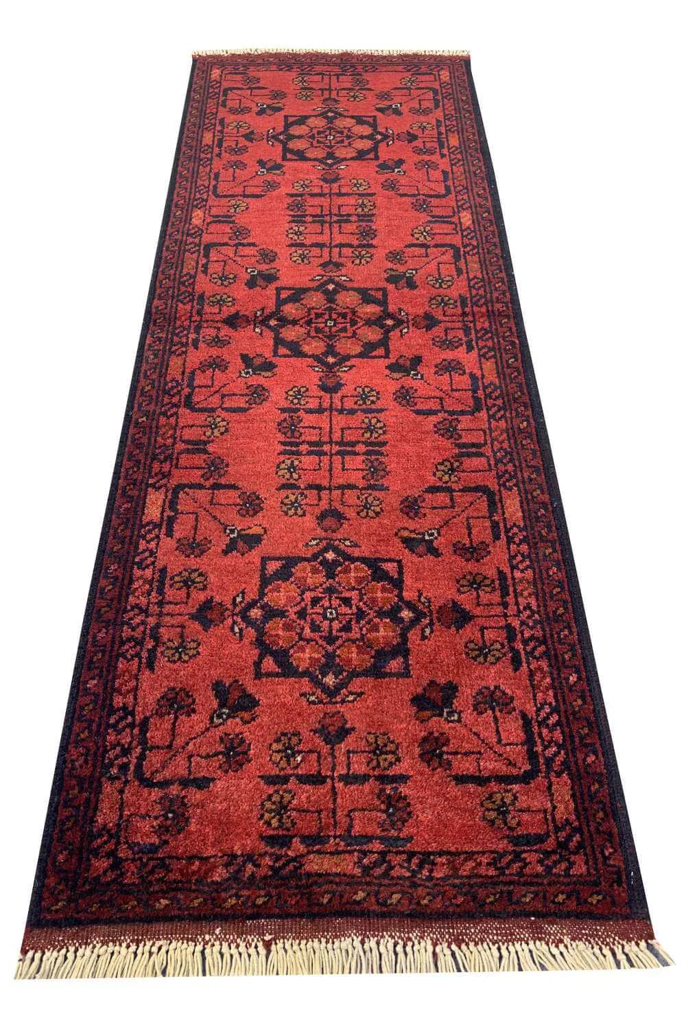 Fine Quality Hand Knotted Afghan Khal Muhammadi Wool Area Rug 4.10 x 1.9 Ft