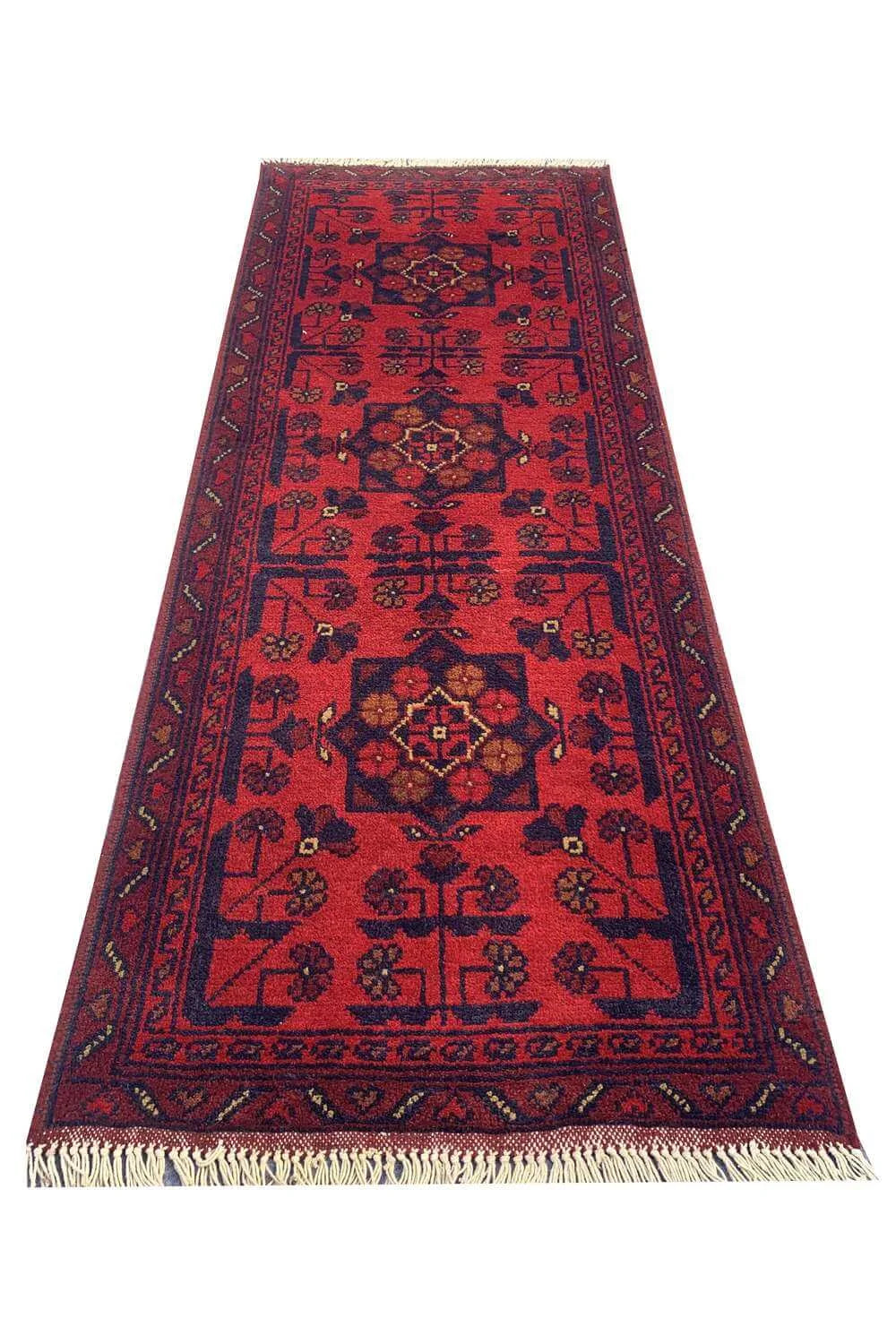 Fine Quality Hand Knotted Afghan Khal Muhammadi Wool Area Rug 4.10 x 1.9 Ft