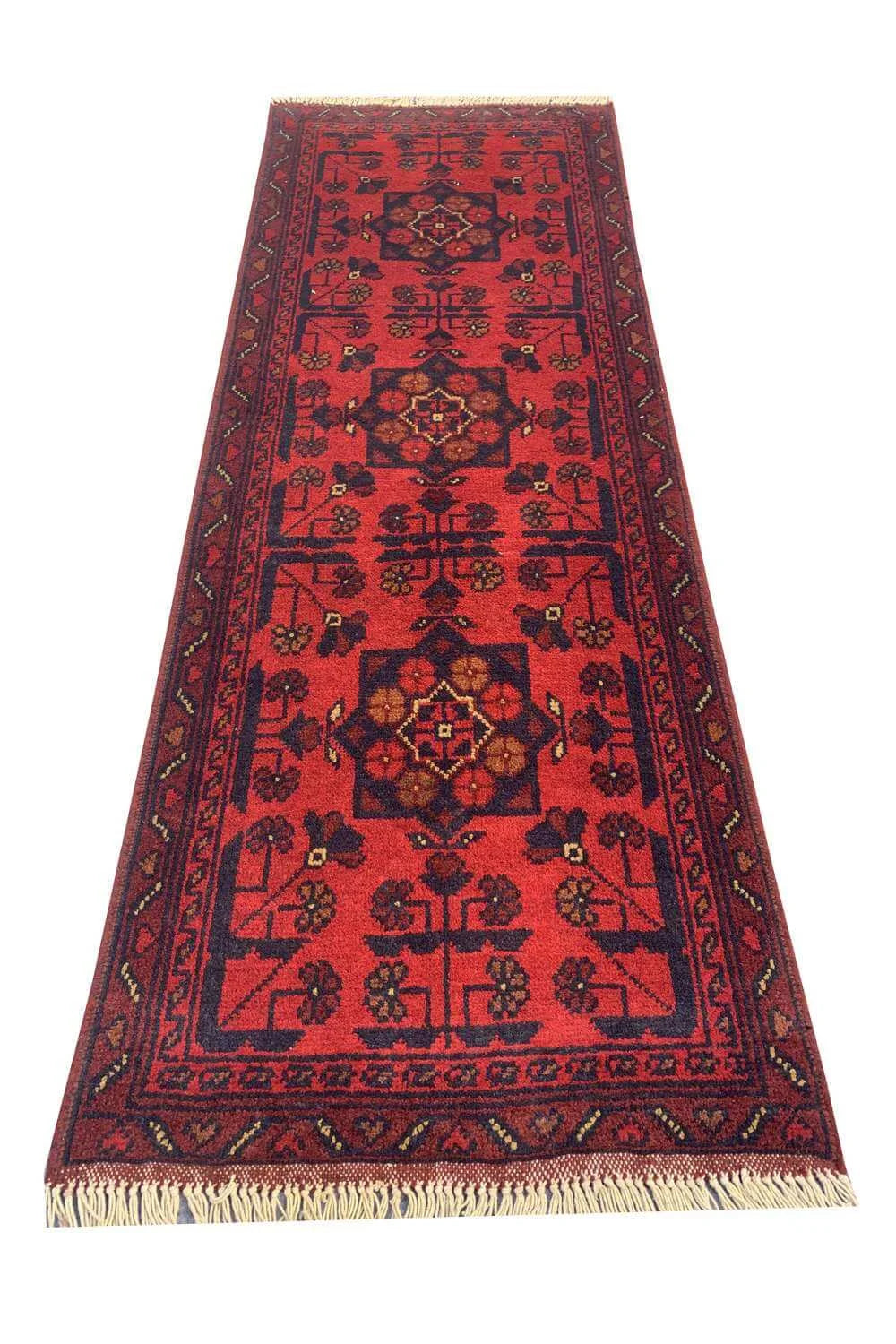 Fine Quality Hand Knotted Afghan Khal Muhammadi Wool Area Rug 4.10 x 1.9 Ft