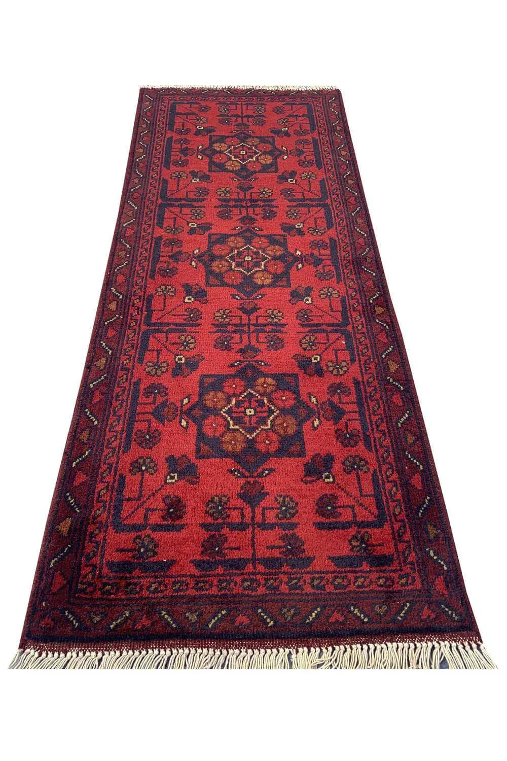 Fine Quality Hand Knotted Afghan Khal Muhammadi Wool Area Rug 4.10 x 1.9 Ft