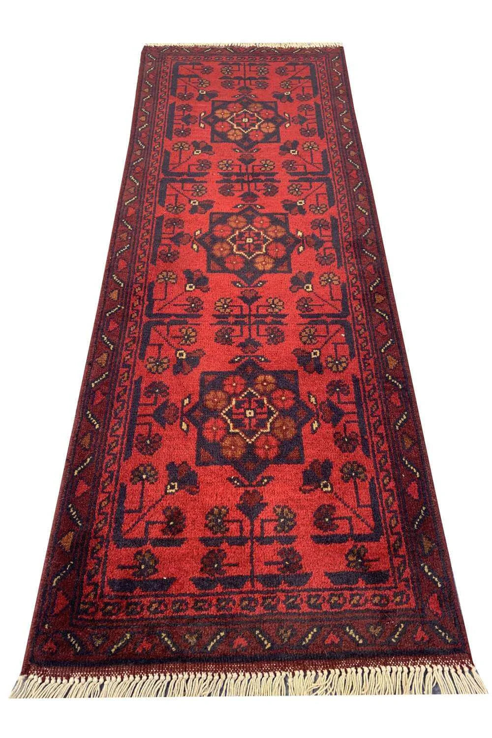 Fine Quality Hand Knotted Afghan Khal Muhammadi Wool Area Rug 4.10 x 1.9 Ft