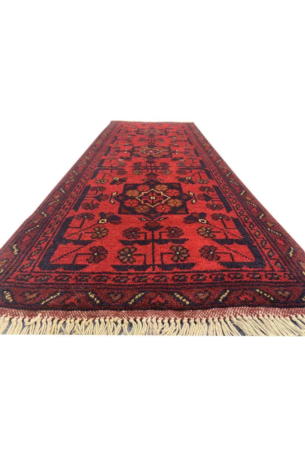 Fine Quality Hand Knotted Afghan Khal Muhammadi Wool Area Rug 4.10 x 1.9 Ft