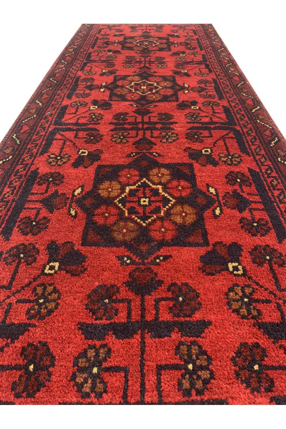 Fine Quality Hand Knotted Afghan Khal Muhammadi Wool Area Rug 4.10 x 1.9 Ft