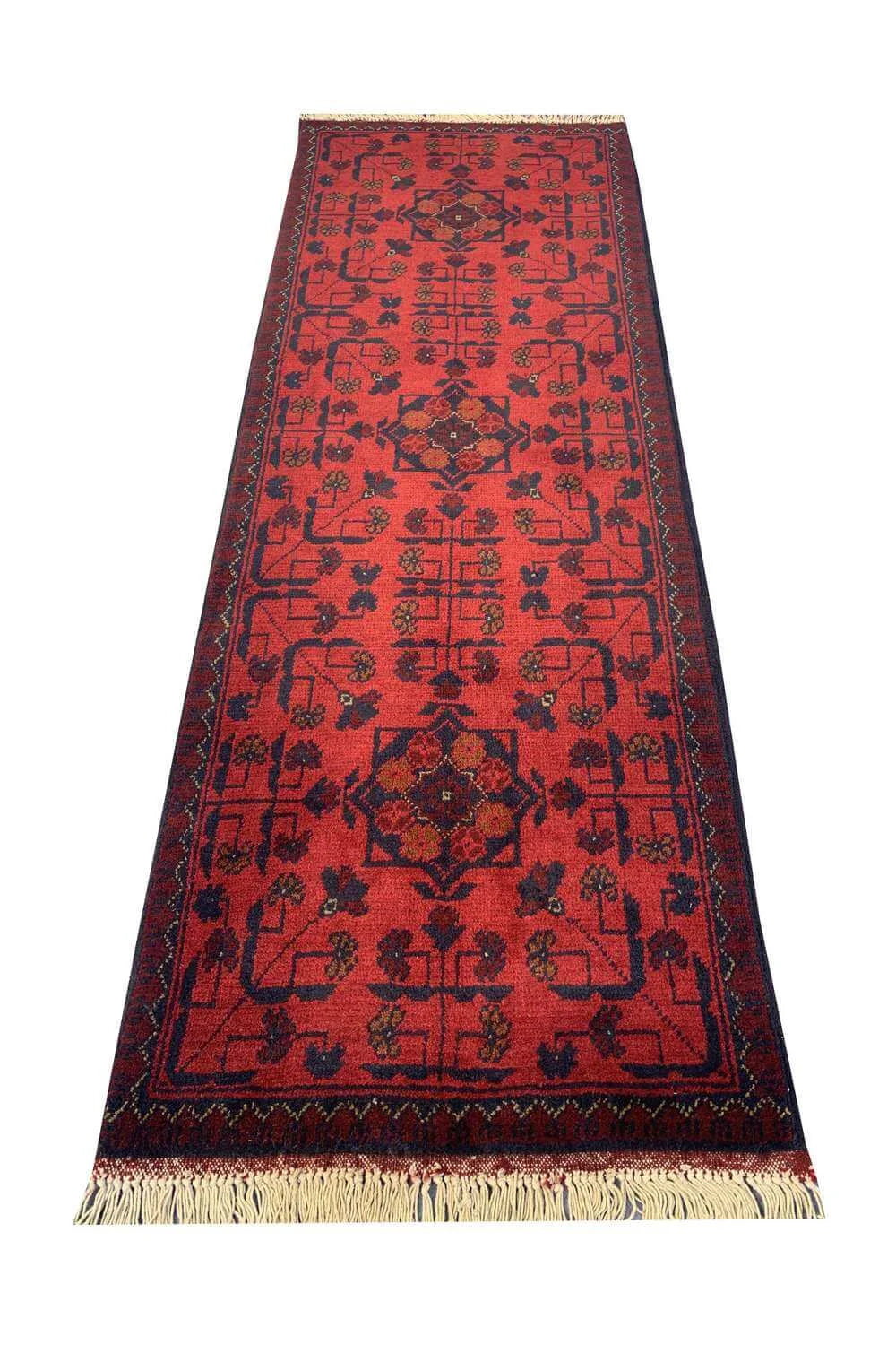 Fine Quality Hand Knotted Afghan Khal Muhammadi Wool Area Rug 4.9 x 1.8 Ft