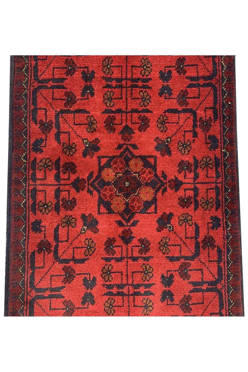 Fine Quality Hand Knotted Afghan Khal Muhammadi Wool Area Rug 4.9 x 1.8 Ft