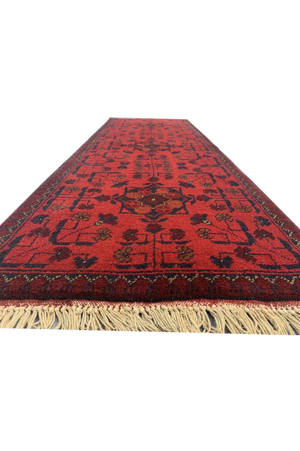 Fine Quality Hand Knotted Afghan Khal Muhammadi Wool Area Rug 4.9 x 1.8 Ft