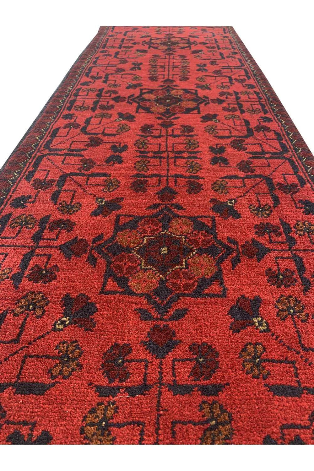Fine Quality Hand Knotted Afghan Khal Muhammadi Wool Area Rug 4.9 x 1.8 Ft