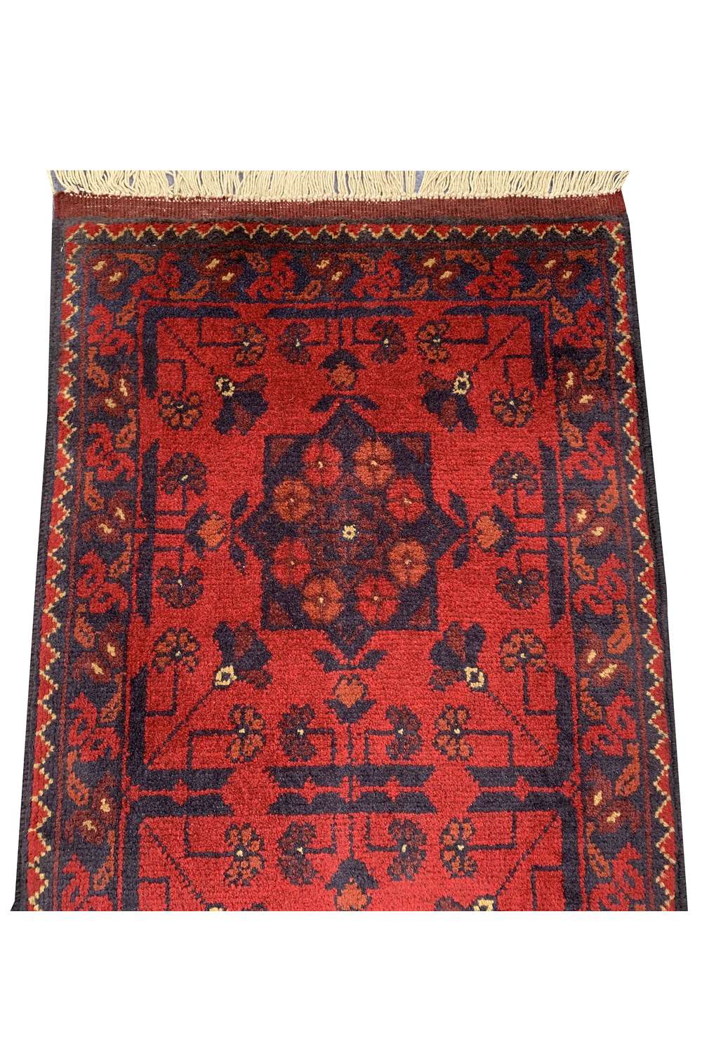 Fine Quality Hand Knotted Afghan Khal Muhammadi Wool Area Rug 4.9 x 1.9 Ft