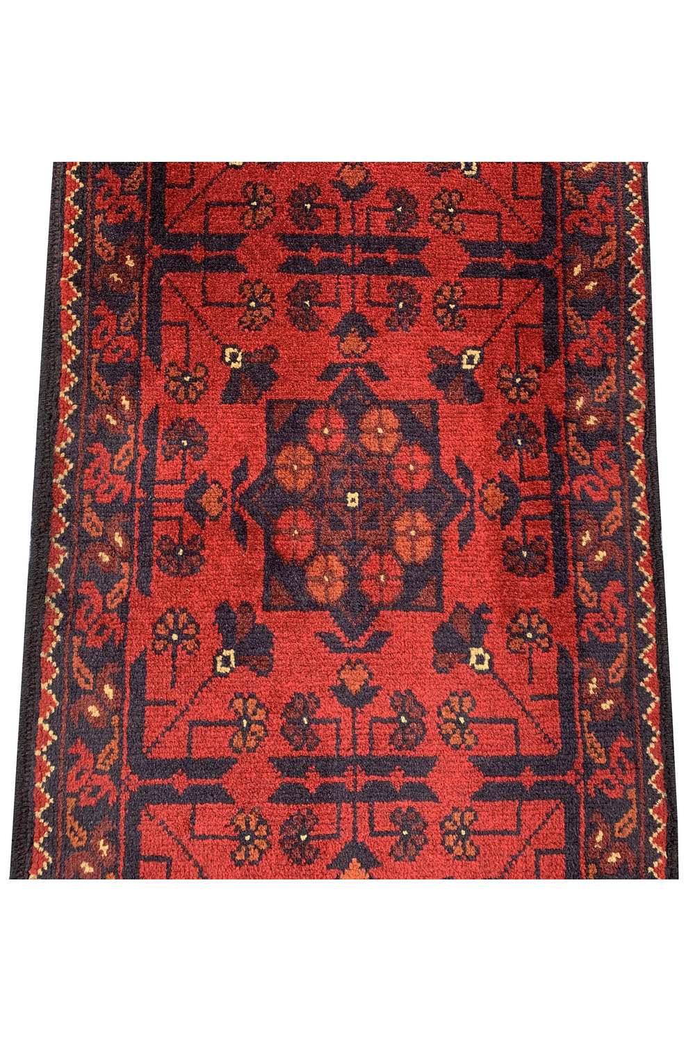 Fine Quality Hand Knotted Afghan Khal Muhammadi Wool Area Rug 4.9 x 1.9 Ft