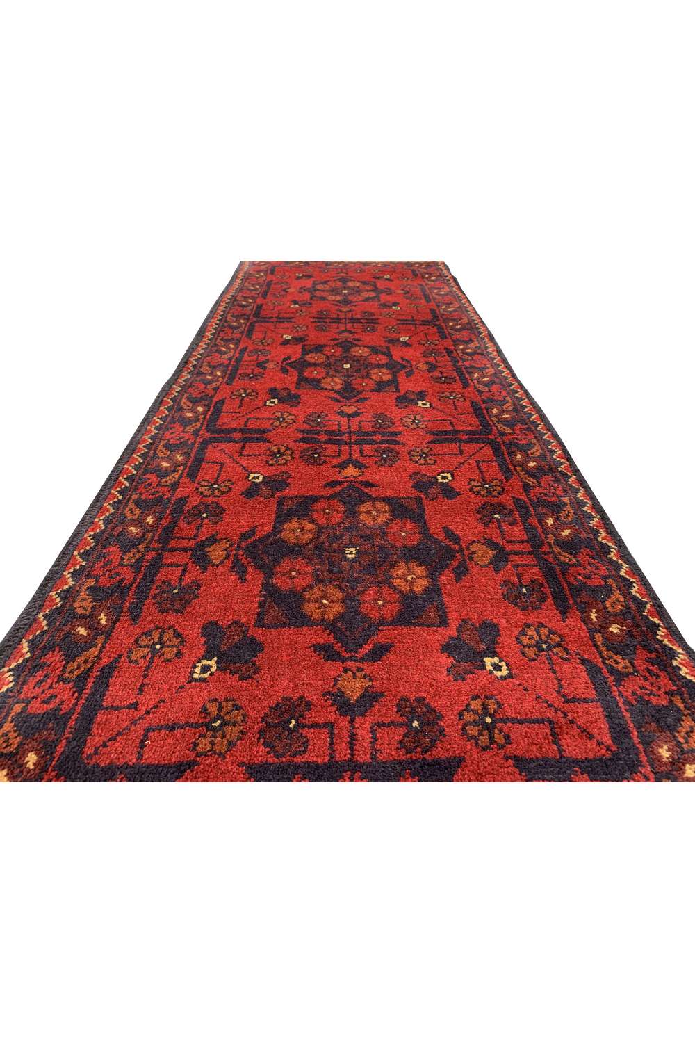 Fine Quality Hand Knotted Afghan Khal Muhammadi Wool Area Rug 4.9 x 1.9 Ft
