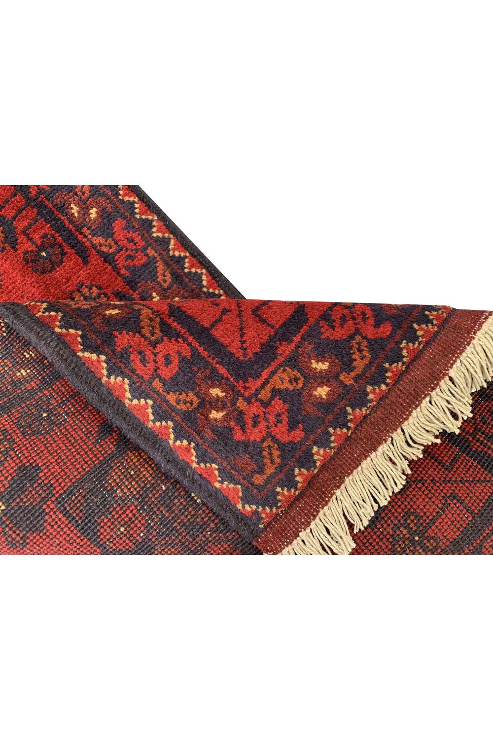 Fine Quality Hand Knotted Afghan Khal Muhammadi Wool Area Rug 4.9 x 1.9 Ft
