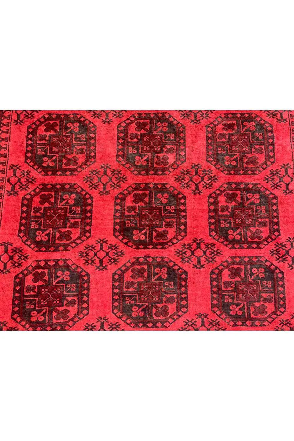 Rare Hand Knotted Vintage Afghan Turkmen Dowlatabad Moori Wool Area Rug 8.5 x 6.6 Ft