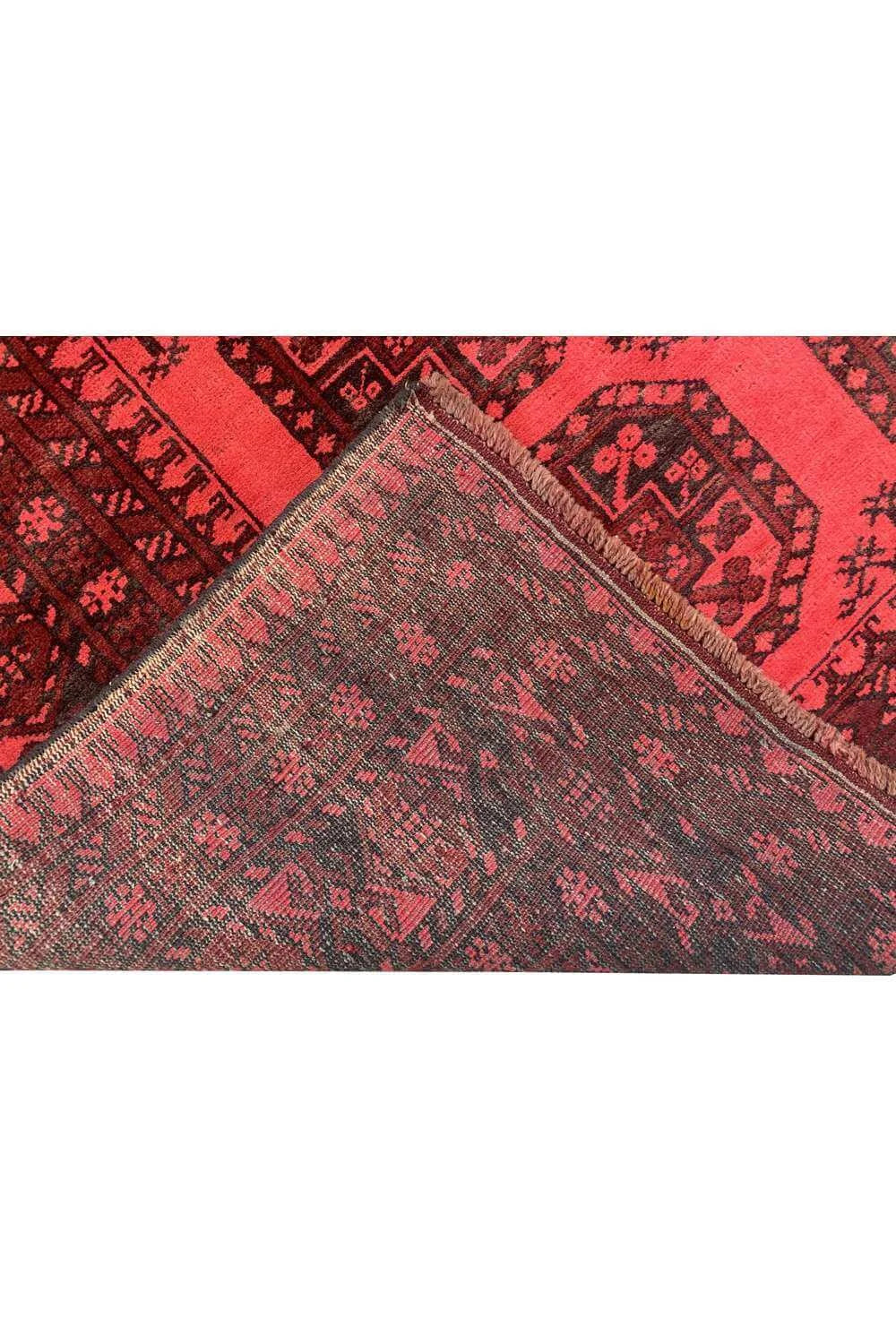 Rare Hand Knotted Vintage Afghan Turkmen Dowlatabad Moori Wool Area Rug 8.5 x 6.6 Ft