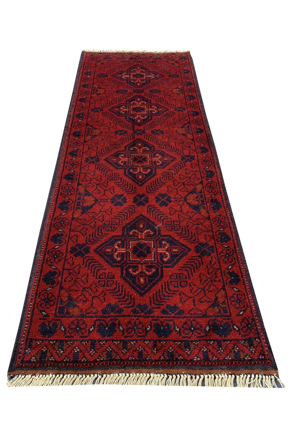 Fine Quality Hand Knotted Afghan Khal Muhammadi Wool Area Rug 5.0 x 1.9 Ft