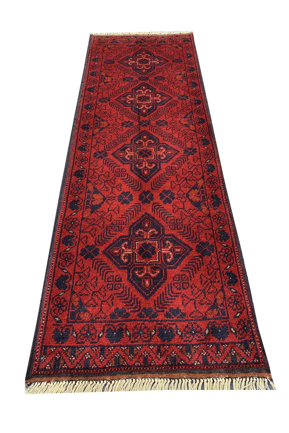 Fine Quality Hand Knotted Afghan Khal Muhammadi Wool Area Rug 5.0 x 1.9 Ft