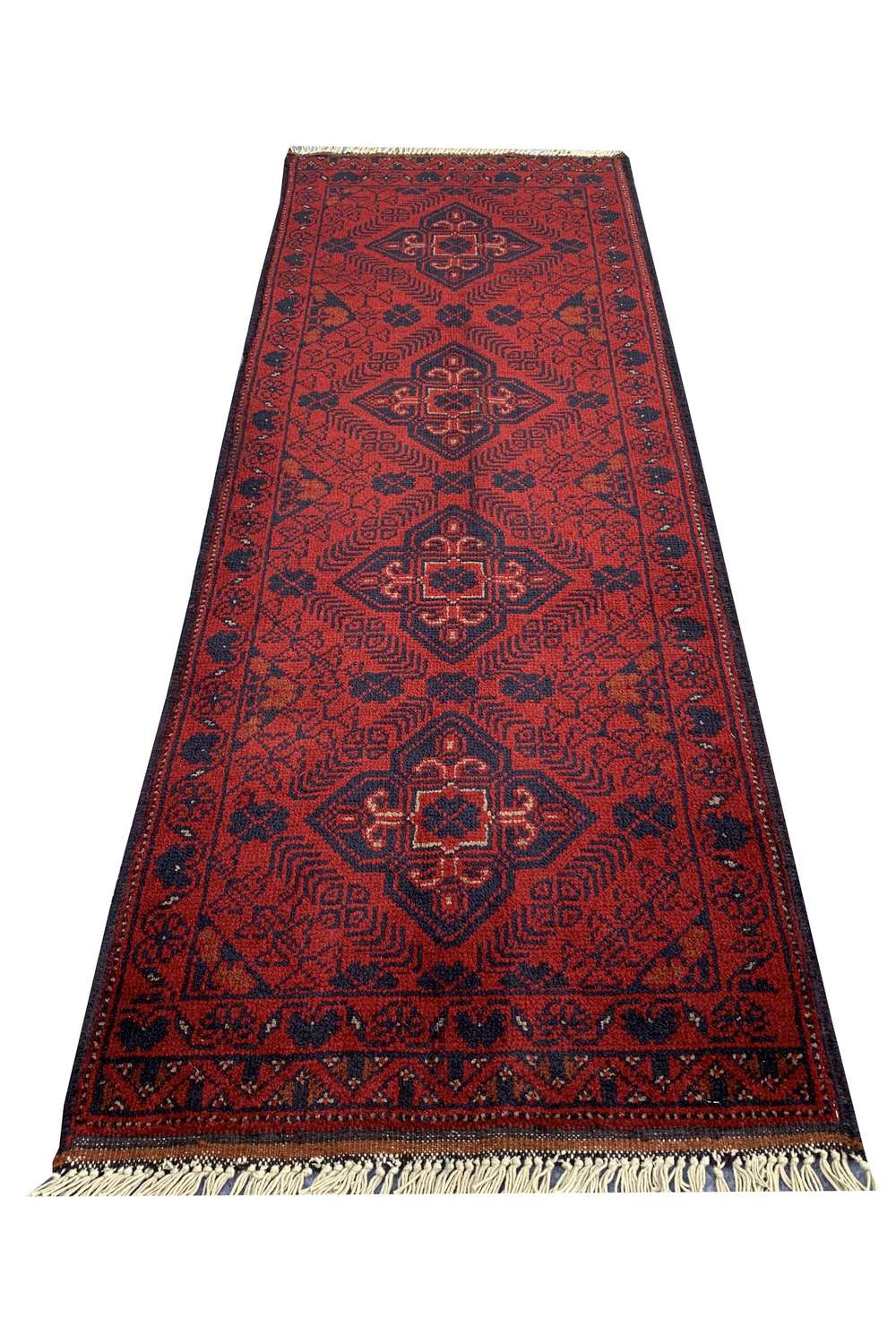 Fine Quality Hand Knotted Afghan Khal Muhammadi Wool Area Rug 5.0 x 1.9 Ft