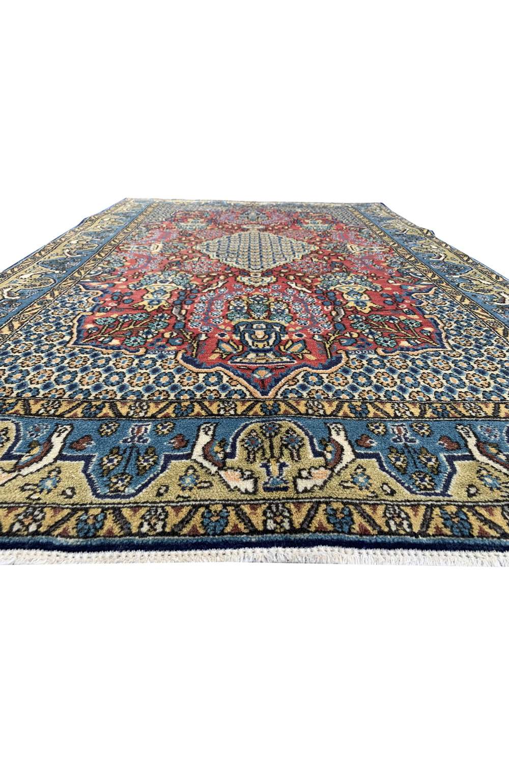 Amazing Hand Knotted Vintage Persian Kashmaar Wool Area Rug 5.3 x 3.6 Ft