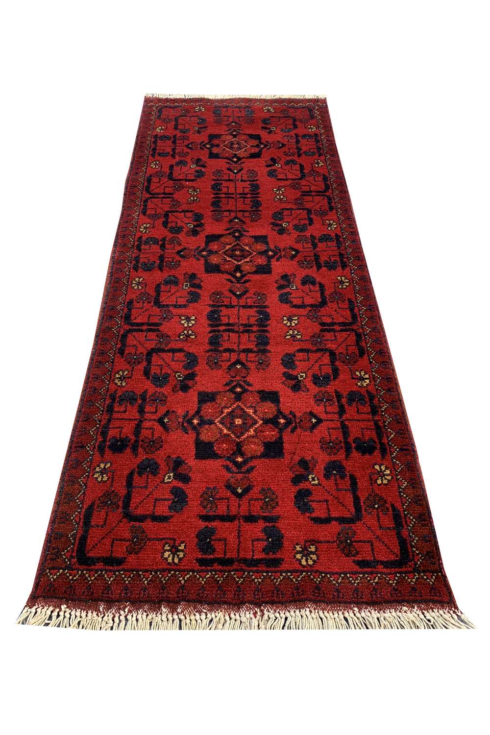 Fine Quality Hand Knotted Afghan Khal Muhammadi Wool Area Rug 4.10 x 1.9 Ft