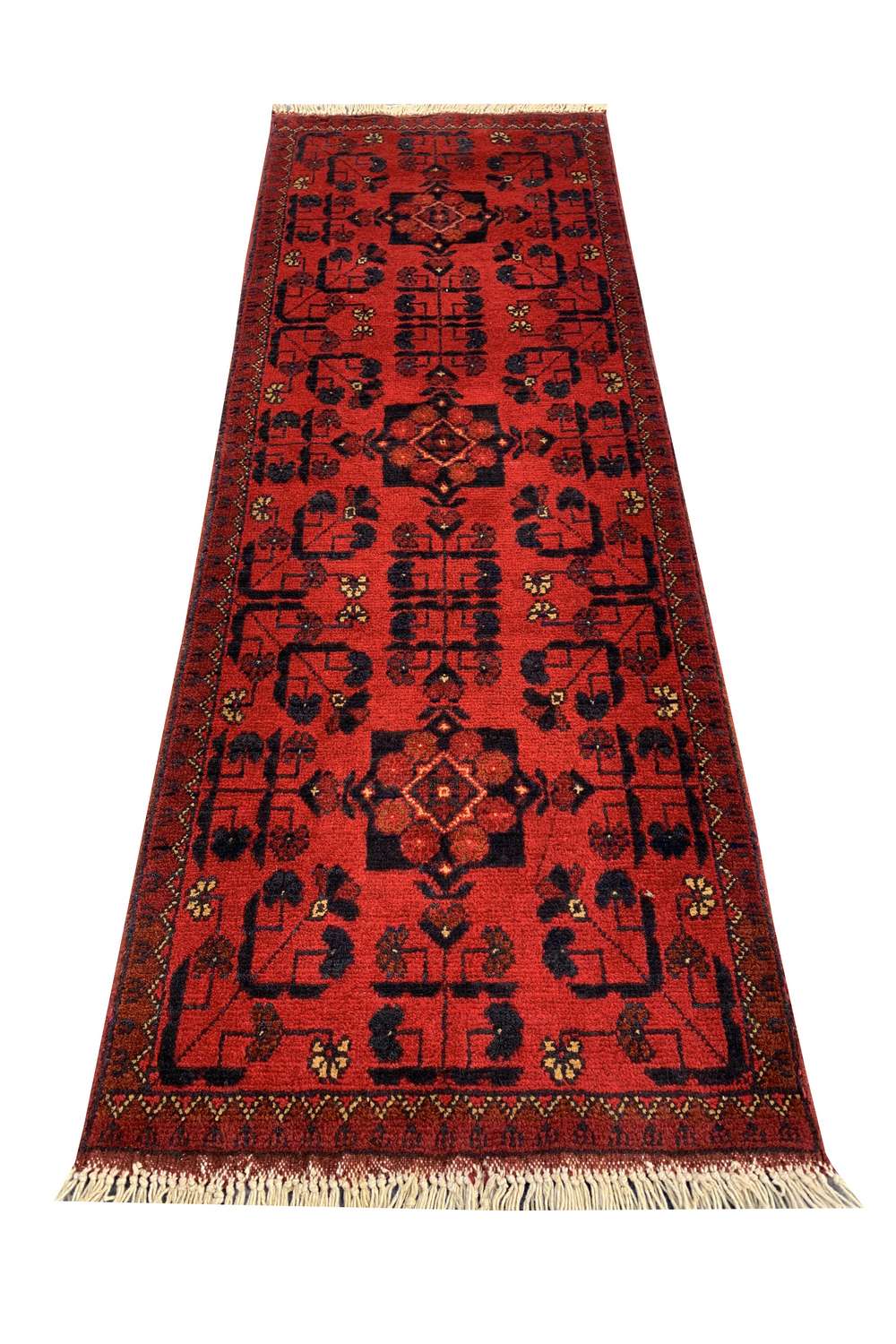 Fine Quality Hand Knotted Afghan Khal Muhammadi Wool Area Rug 4.10 x 1.9 Ft