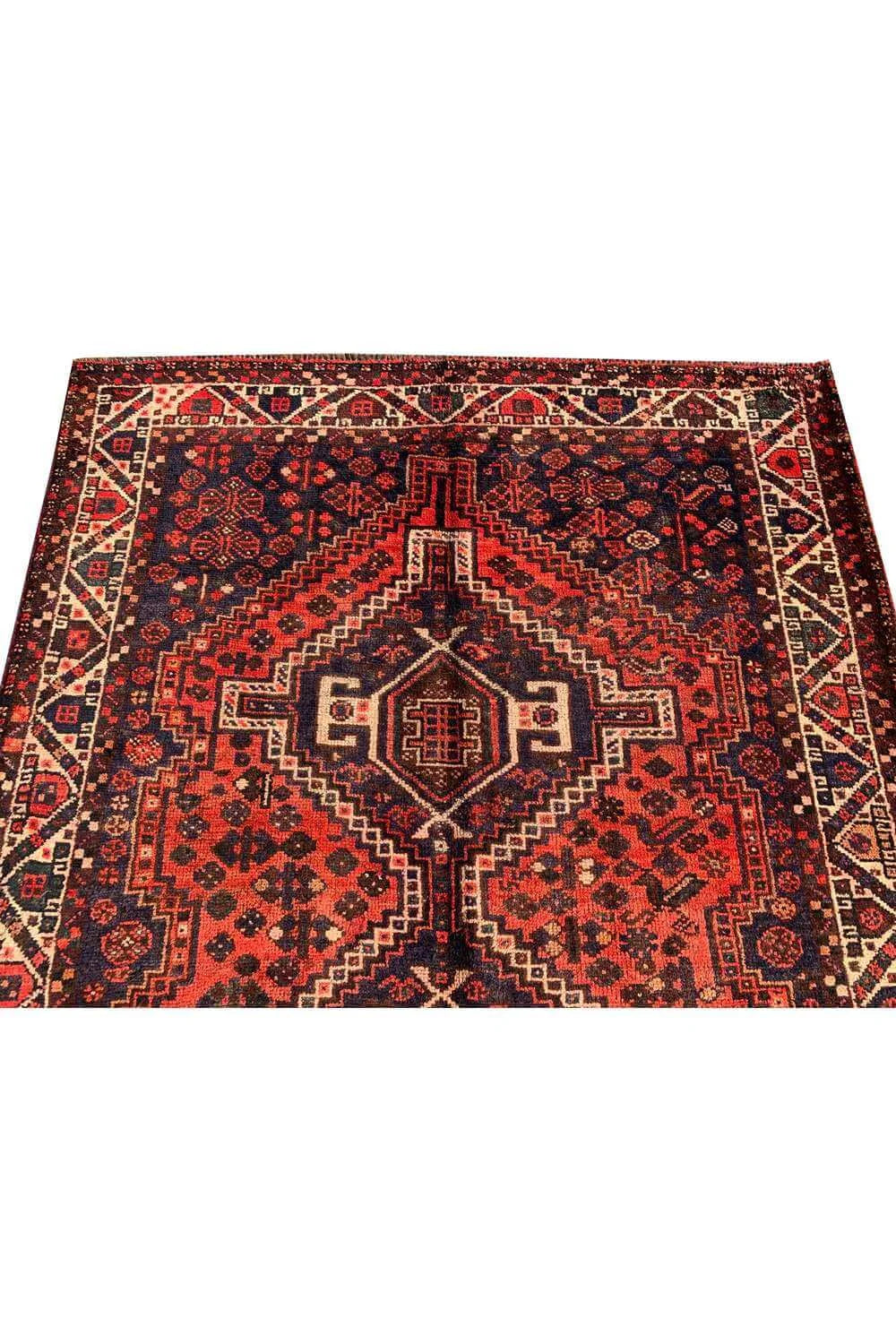 Authentic Hand Knotted Vintage Shrz Pictorial Wool Area Rug  7.10 x 4.11 Ft