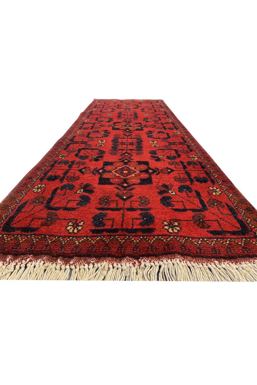 Fine Quality Hand Knotted Afghan Khal Muhammadi Wool Area Rug 4.10 x 1.9 Ft