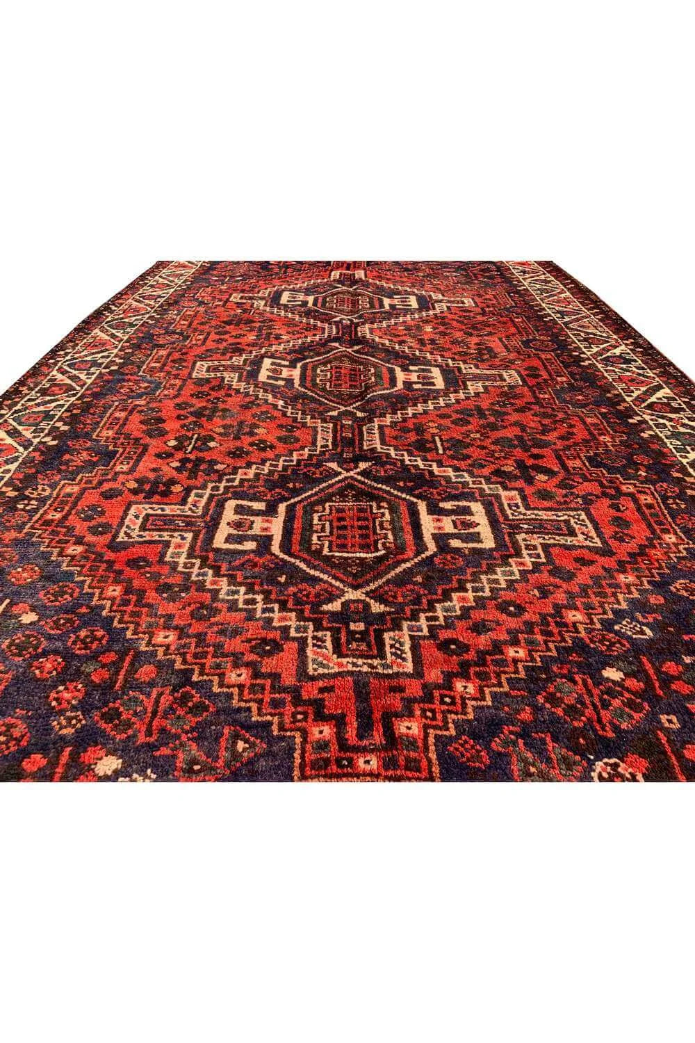 Authentic Hand Knotted Vintage Shrz Pictorial Wool Area Rug  7.10 x 4.11 Ft