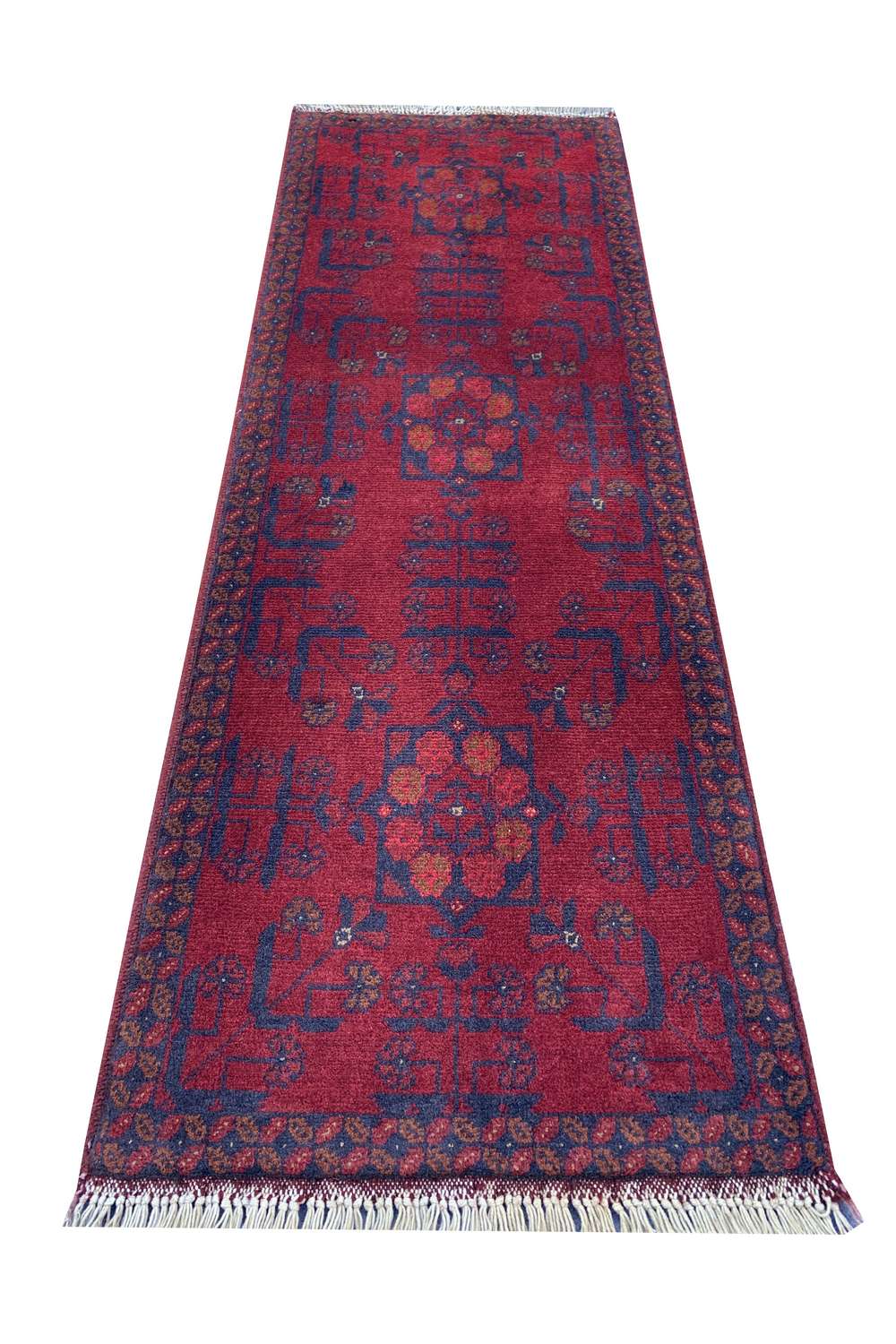Fine Quality Hand Knotted Afghan Khal Muhammadi Wool Area Rug 4.9 x 1.8 Ft