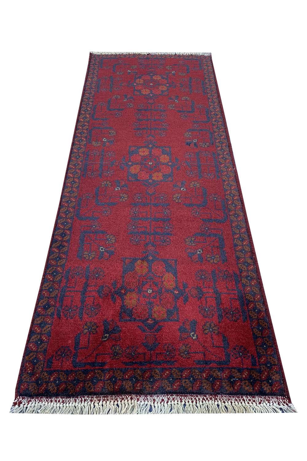 Fine Quality Hand Knotted Afghan Khal Muhammadi Wool Area Rug 4.9 x 1.8 Ft