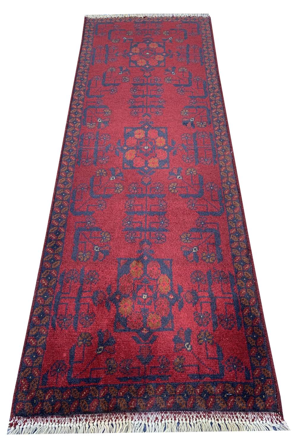 Fine Quality Hand Knotted Afghan Khal Muhammadi Wool Area Rug 4.9 x 1.8 Ft