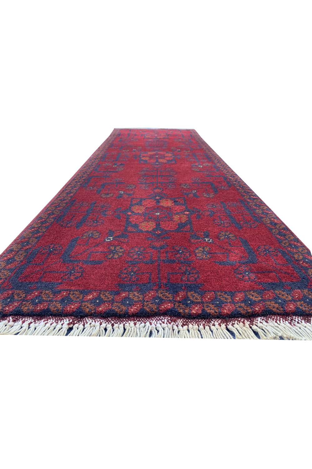 Fine Quality Hand Knotted Afghan Khal Muhammadi Wool Area Rug 4.9 x 1.8 Ft