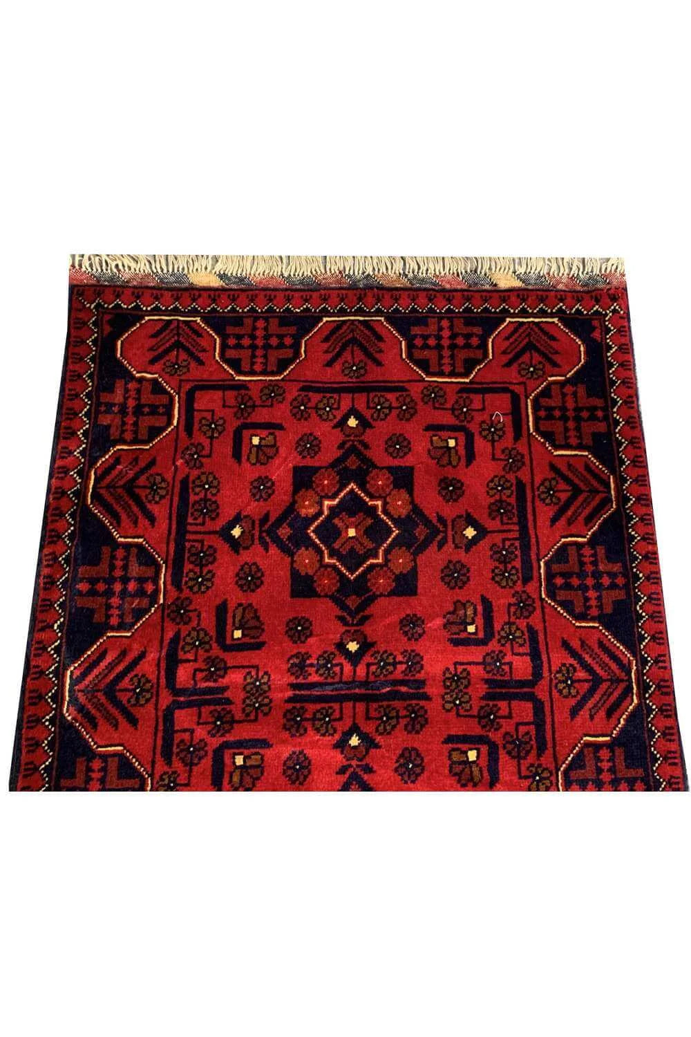 Fine Quality Hand Knotted Afghan Khal Muhammadi Wool Area Rug 3.10 x 2.7 Ft