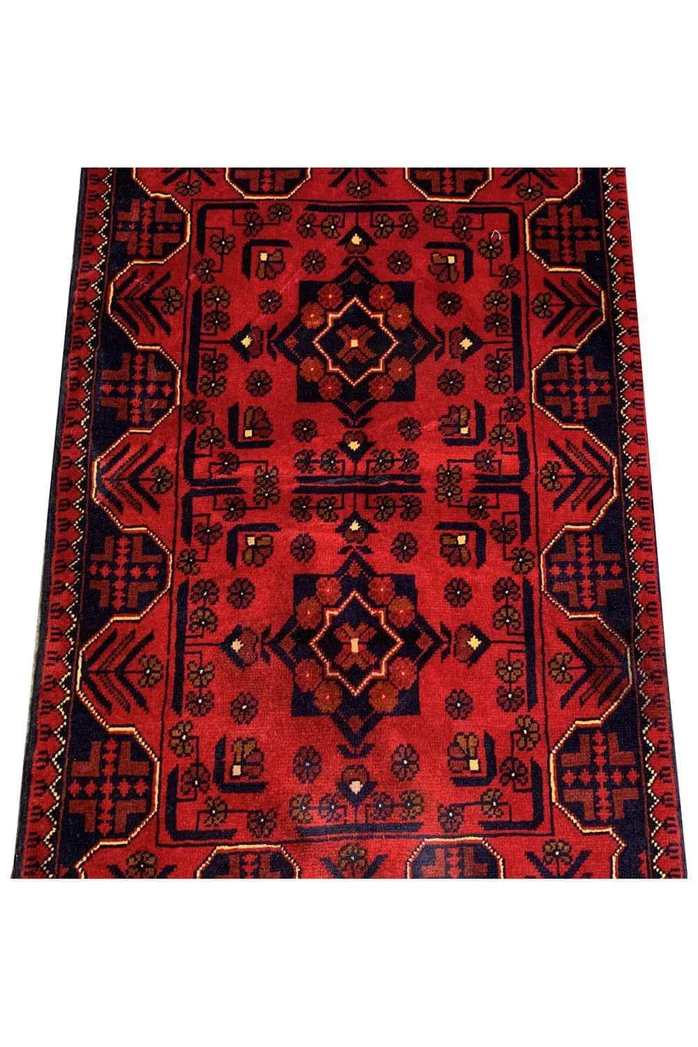 Fine Quality Hand Knotted Afghan Khal Muhammadi Wool Area Rug 3.10 x 2.7 Ft