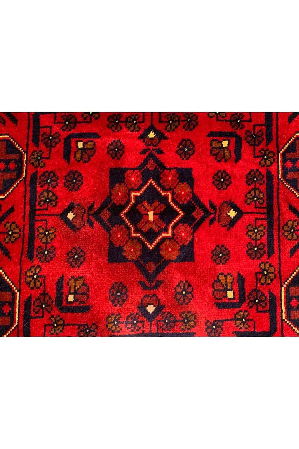 Fine Quality Hand Knotted Afghan Khal Muhammadi Wool Area Rug 3.10 x 2.7 Ft