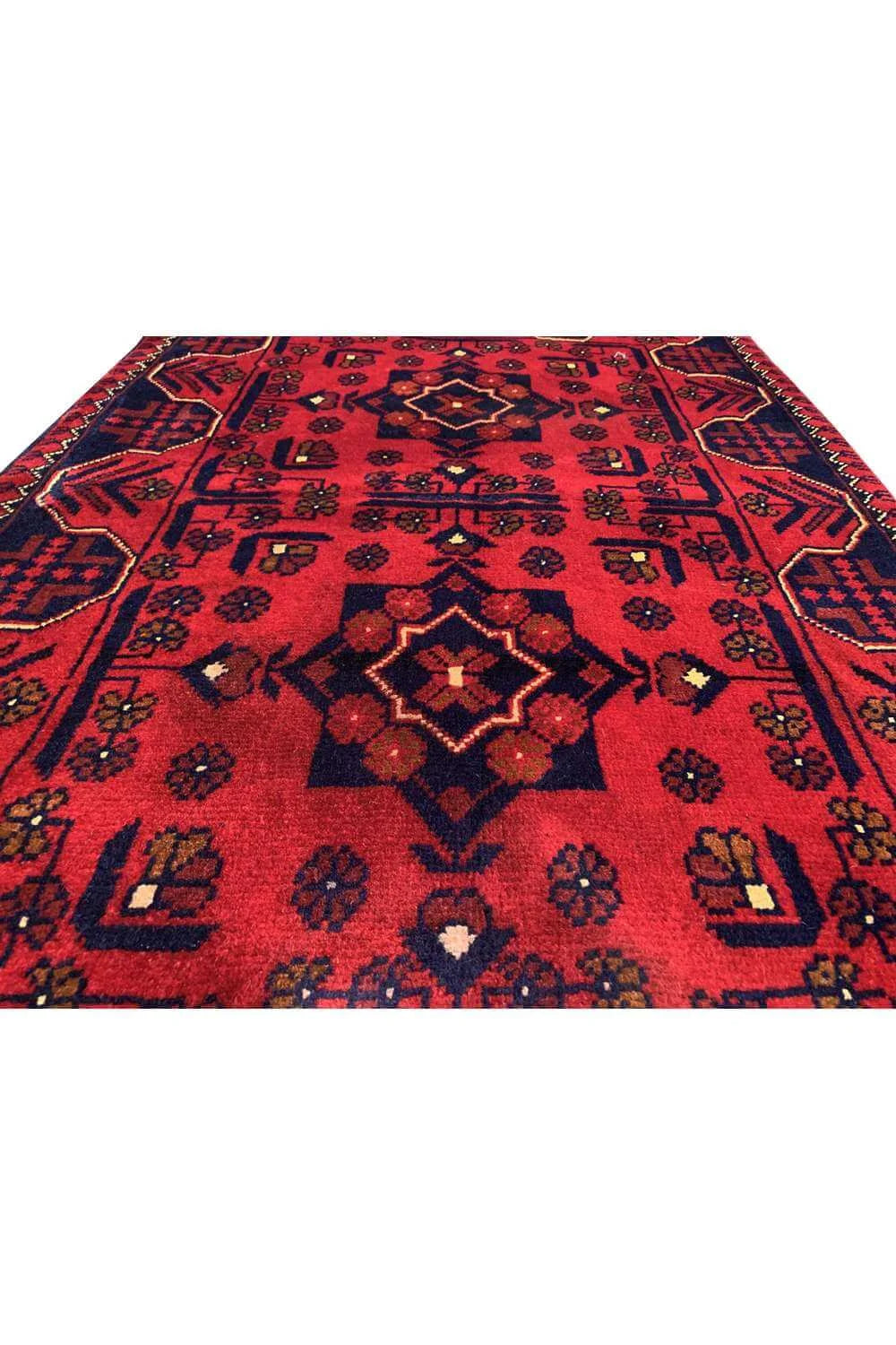 Fine Quality Hand Knotted Afghan Khal Muhammadi Wool Area Rug 3.10 x 2.7 Ft